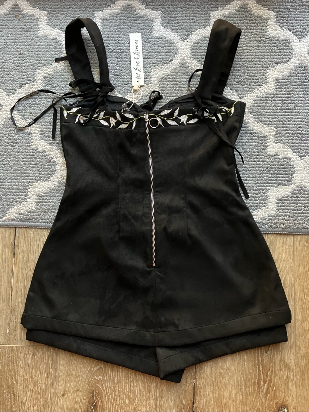 For Love & Lemons Weston Vegan Suede Romper size small NWT - Picture 10 of 12